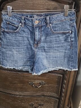 Jennifer Lopez Distressed Blue Denim Cutoff Shorts
